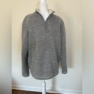 Orvis Sweater Mens Large Gray‎ Sherpa Pullover Sweatshirt Mens